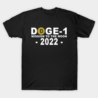 Funny Mission To The Moon Dogecoin Hodl Crypto Doge-1 T-Shirt